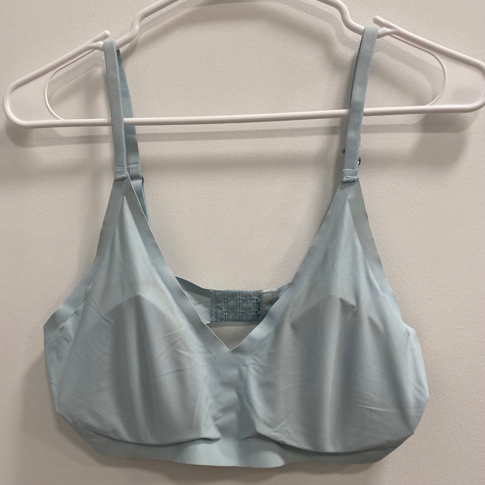 Lucky Brand Bralette Women Large Blue Seamless V-Neck Adjustable Hook Eye Bra - Picture 7 of 7